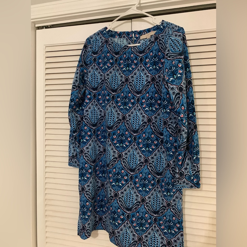 💙 Loft Dress Electric Sapphire Baroque Print